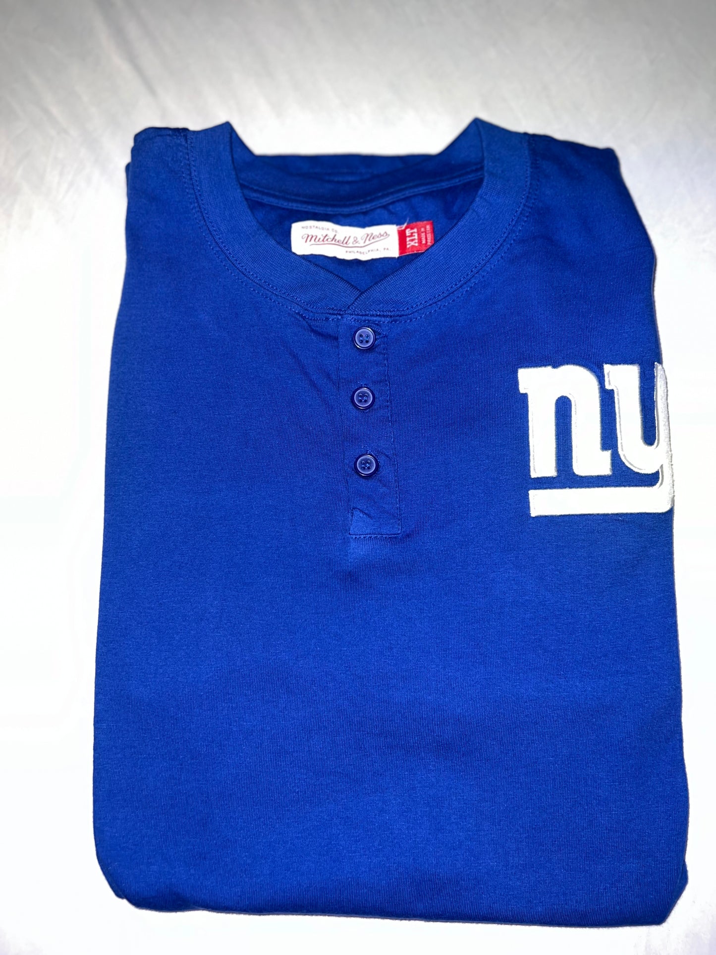 New NFL New York Giants Mitchell & Ness 3/4 Sleeve Shirt: Size XL Tall