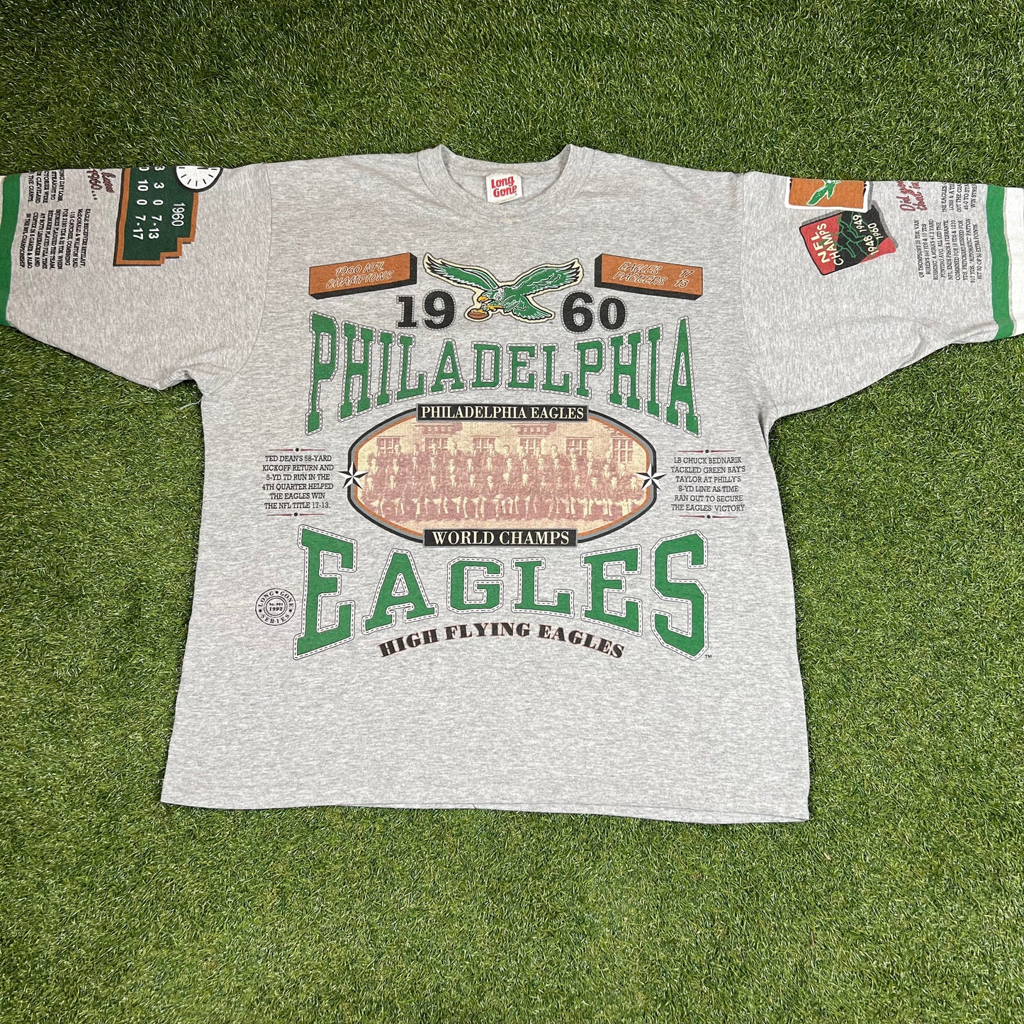 1992 Philadelphia Eagles Long Gone NFL 3/4 Sleeve T-Shirt: Size XL