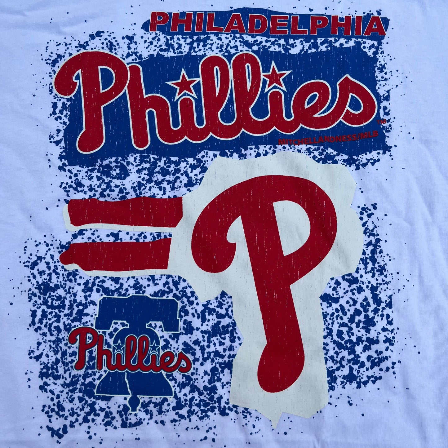 New Philadelphia Phillies Mitchell & Ness Red White & Blue T-Shirt: Size L