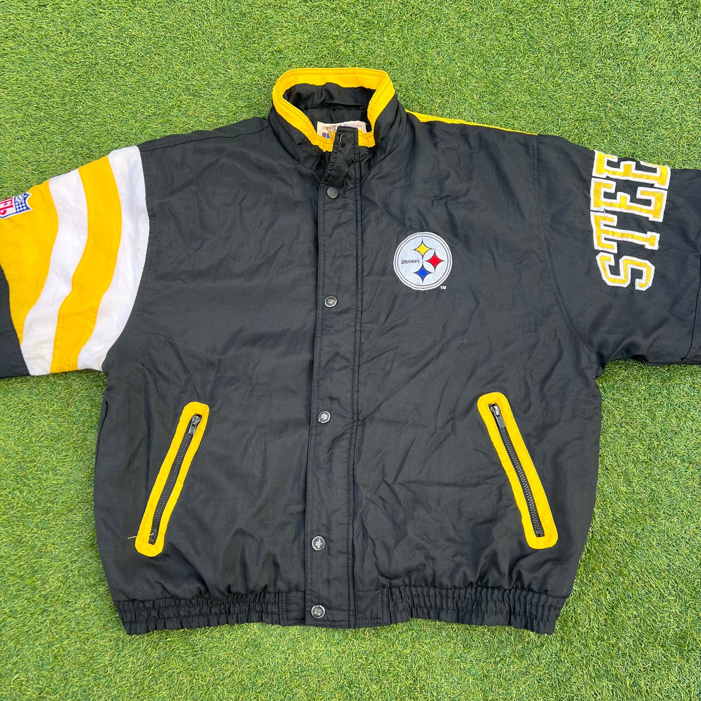 Rare Vintage Pittsburgh Steelers Starter Puffer Coat Jacket: Size XL