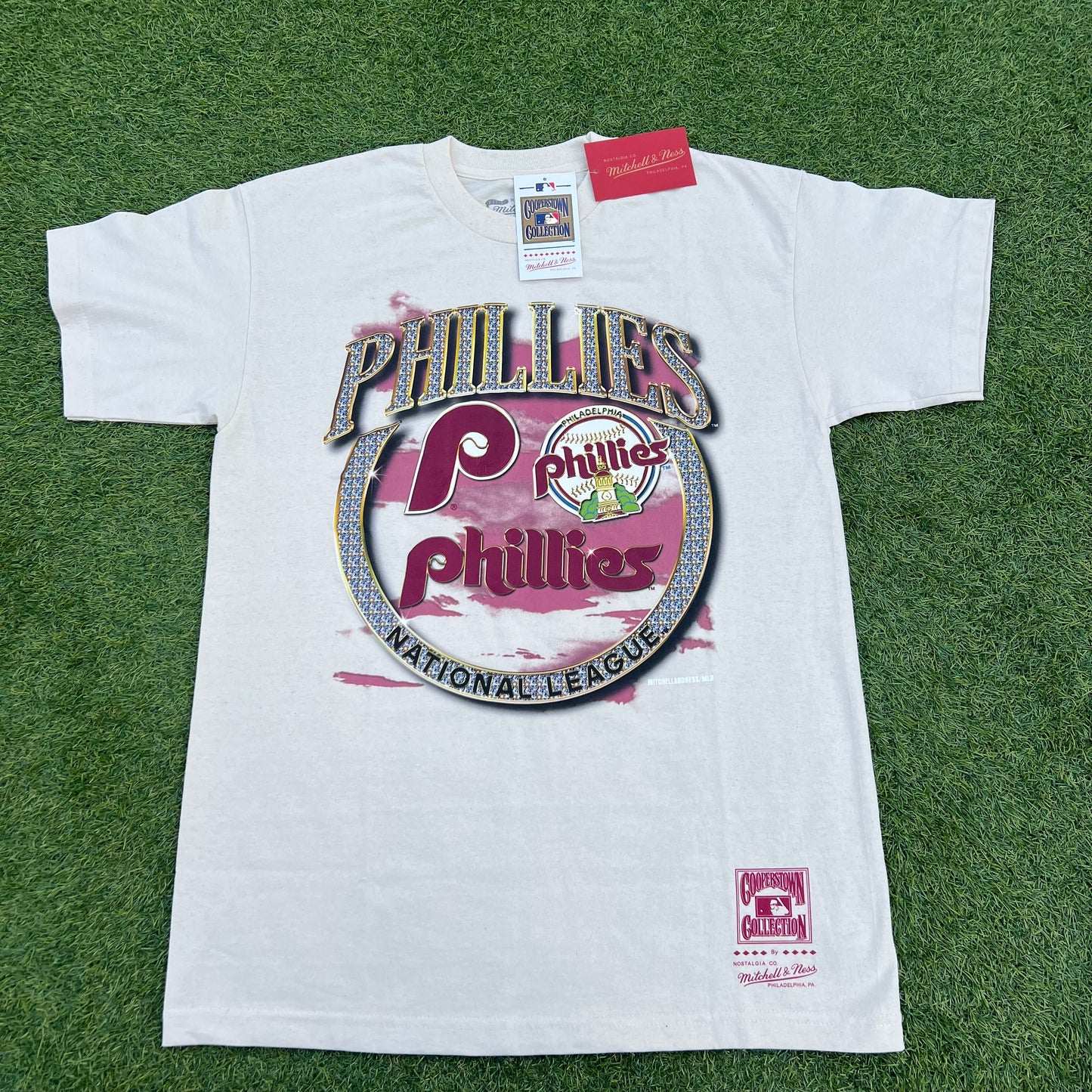 Philadelphia Phillies Mitchell & Ness Cooperstown Collection Crown Jewels T-Shirt - Cream