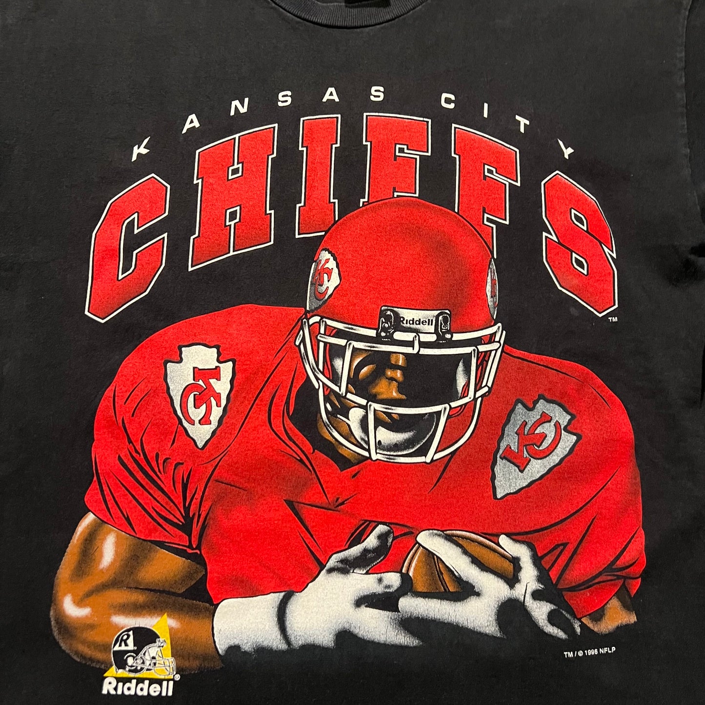 1996 Kansas City Chiefs Signal Sports Riddell Graphic T-shirt: Size Large