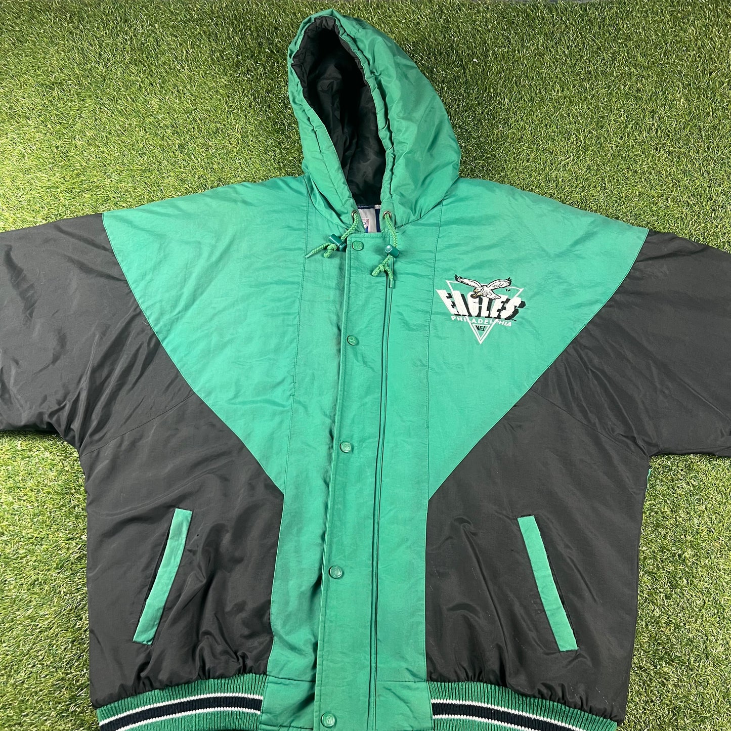 1990’s Philadelphia Eagles Logo 7 Kelly Green NFL Jacket Size XL