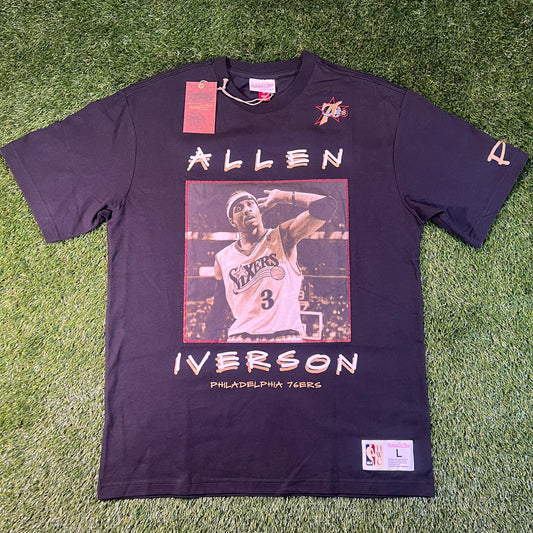 New Philadelphia Sixers Mitchell & Ness Nba Heavyweight Premium Player Allen Iverson T-shirt: Size L