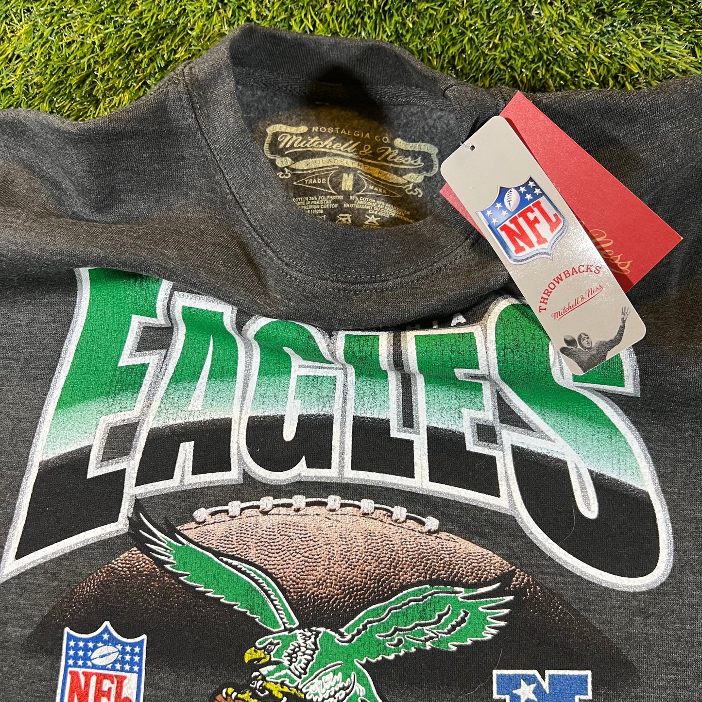 New Philadelphia Eagles Mitchell & Ness Inzone Crew Fleece: Size M