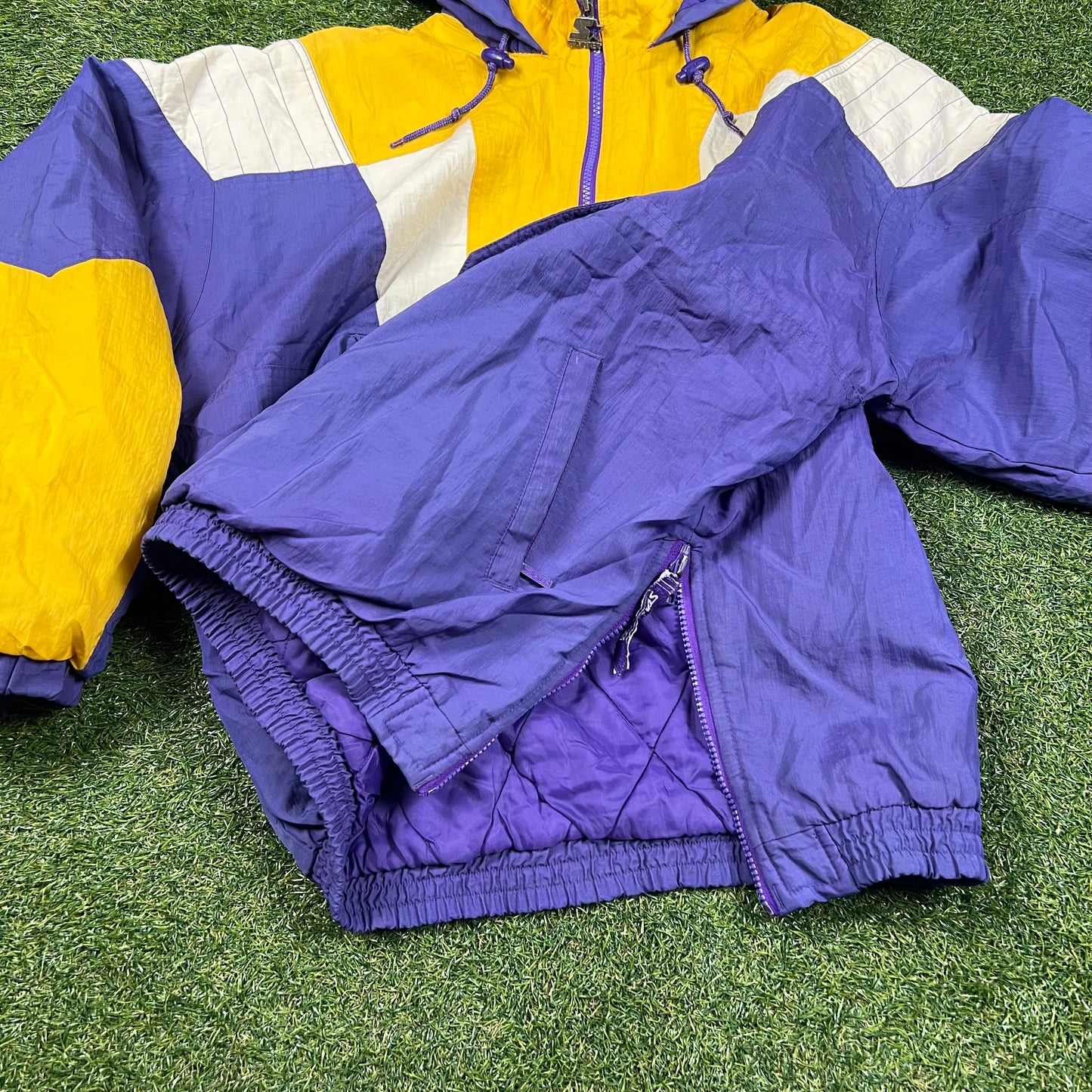 Vintage Minnesota Vikings Starter Pro-player Pullover Half Zip Jacket: Size L