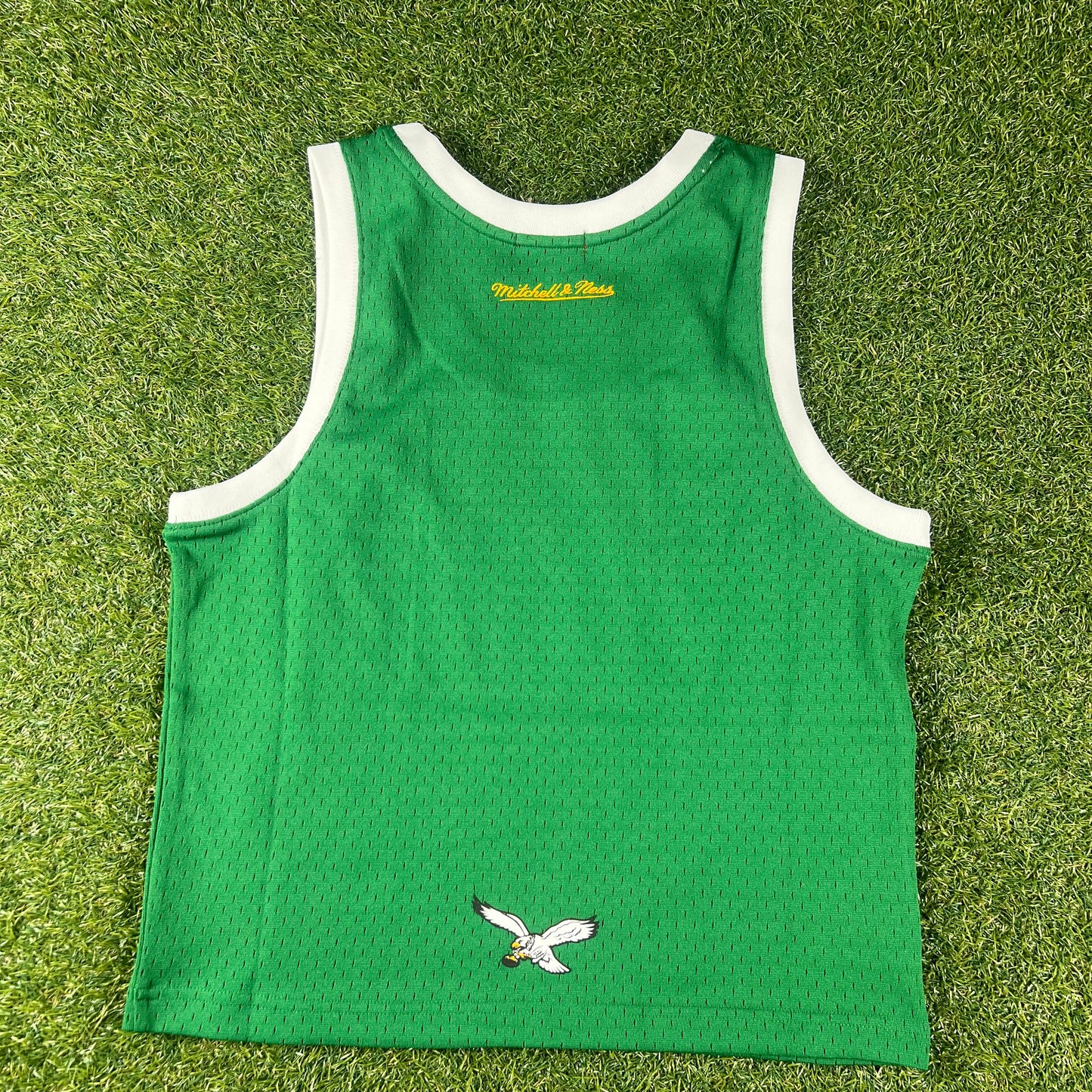 New Mitchell & Ness Womens Philadelphia Eagles NFL Throwback Mesh Crop Tank Top: Size M