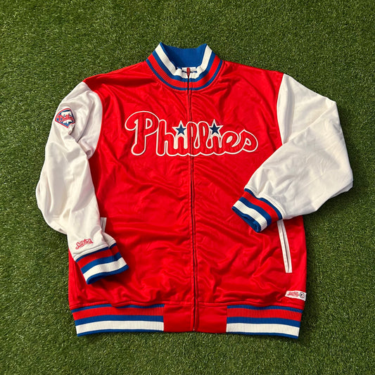 Philadelphia Phillies Stitches Mens Track Jacket Red White & Blue: Size Large