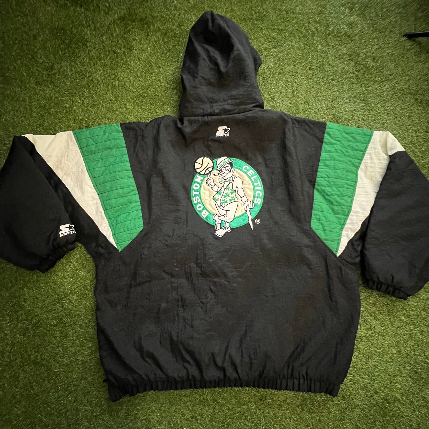 Vintage NBA Boston Celtics Hooded Starter Jacket: Size XL