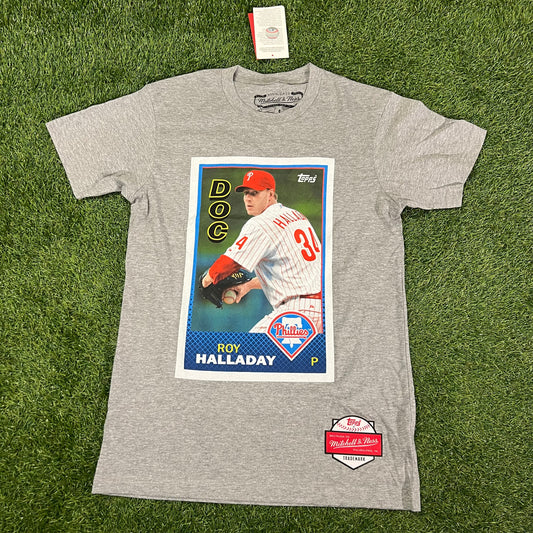 New Mitchell & Ness Roy Halladay Topps Trademark T-shirt: Size S