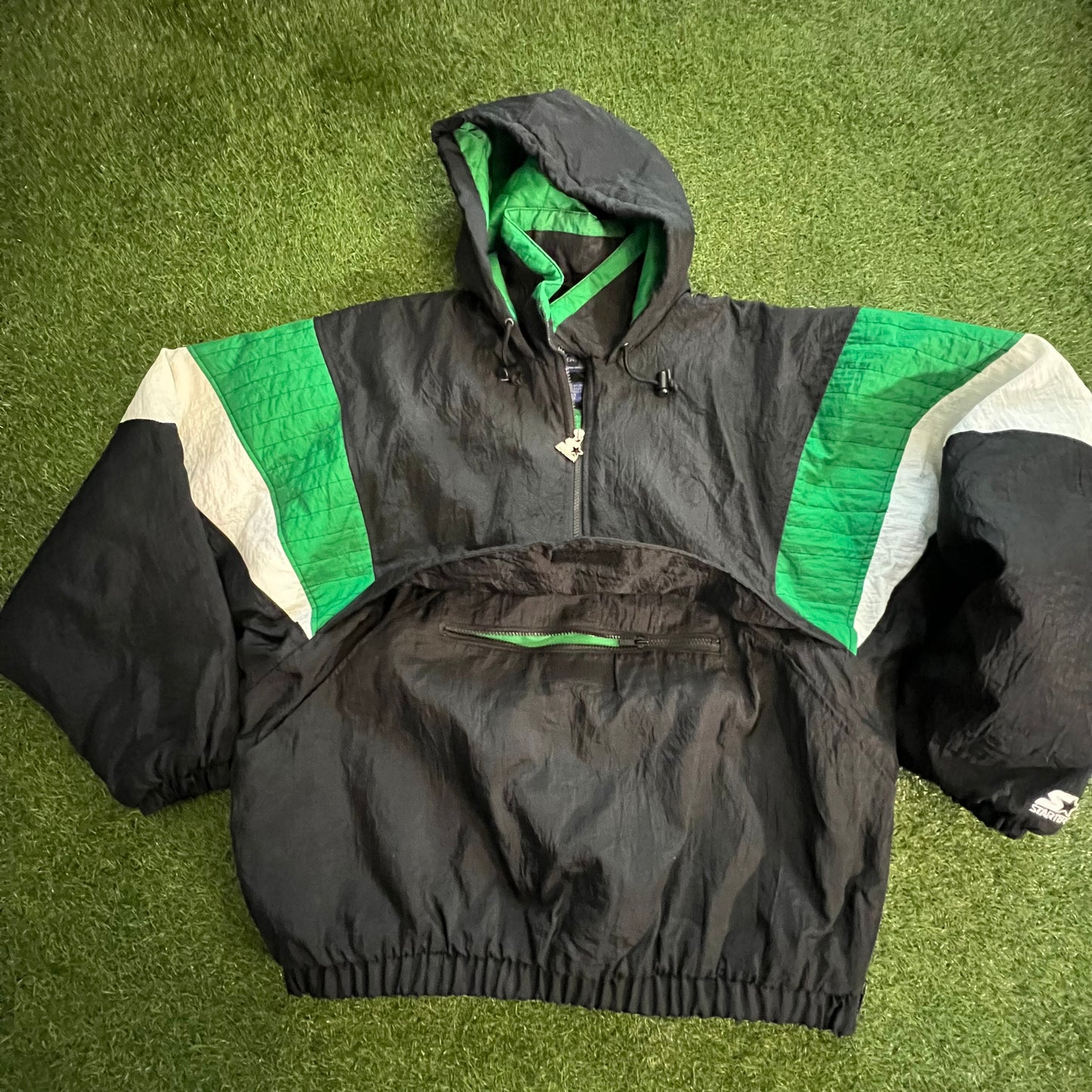 Vintage NBA Boston Celtics Hooded Starter Jacket: Size XL