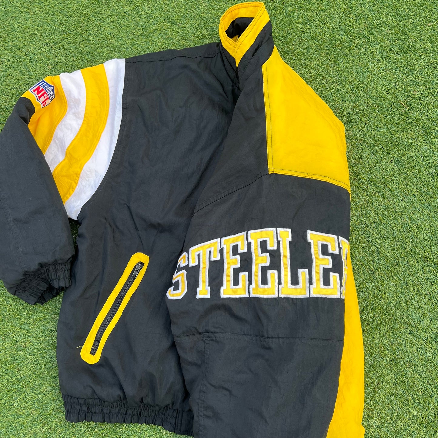 Rare Vintage Pittsburgh Steelers Starter Puffer Coat Jacket: Size XL