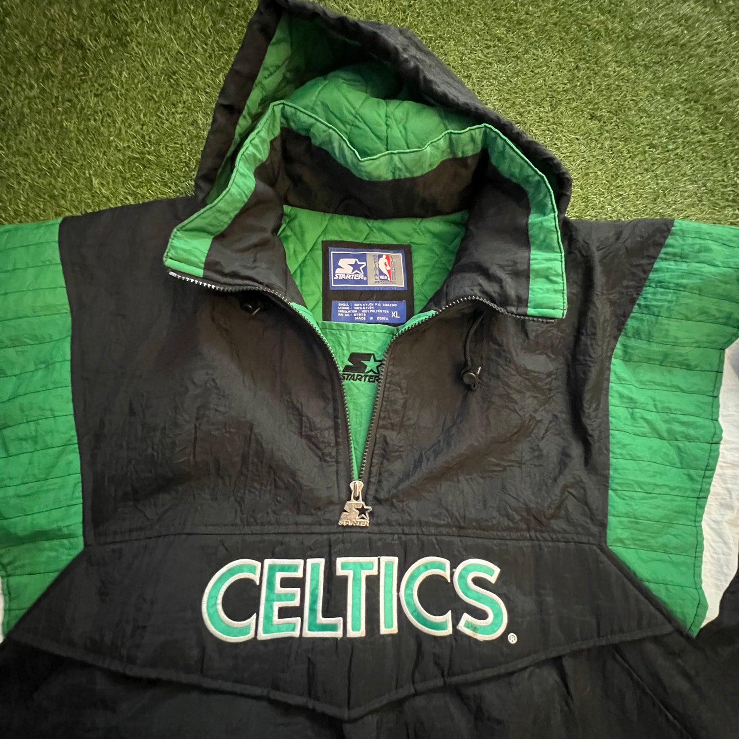 Vintage NBA Boston Celtics Hooded Starter Jacket: Size XL