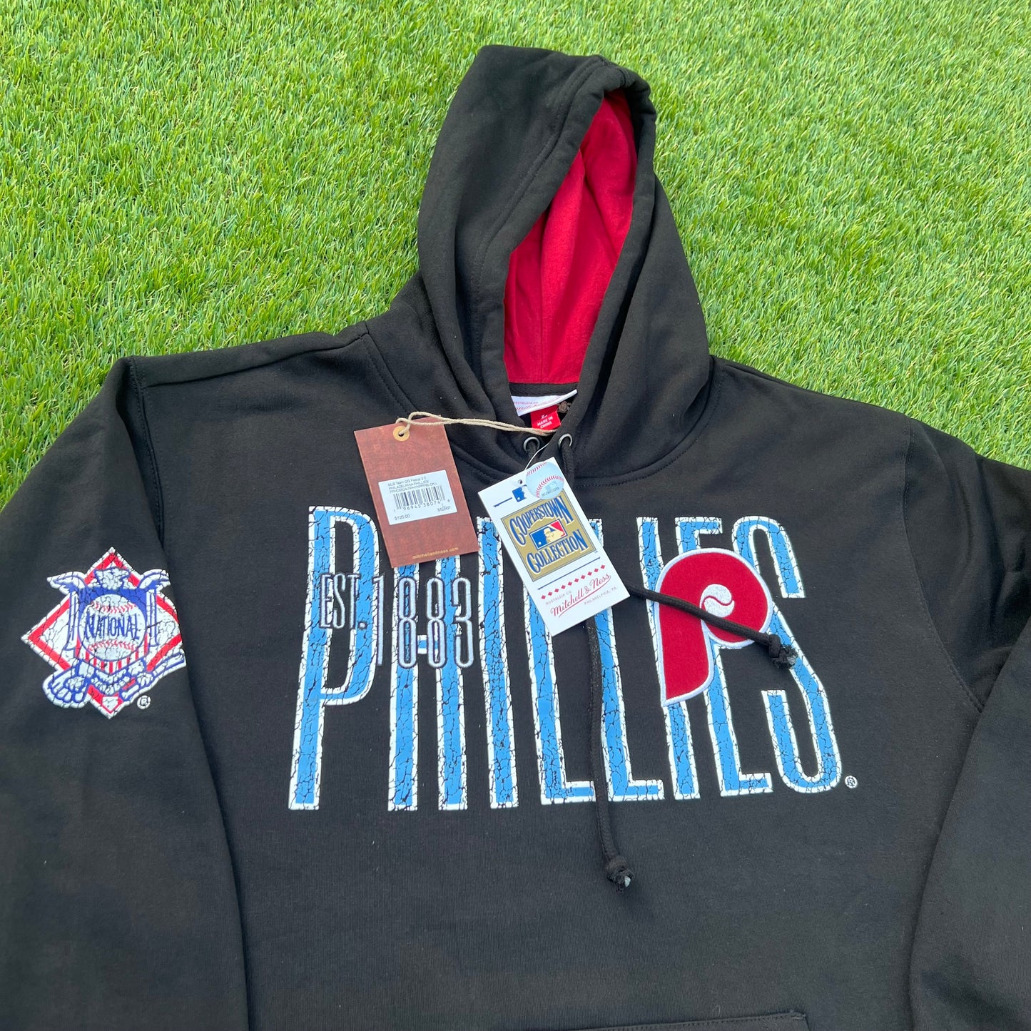 New Philadelphia Phillies Mitchell & Ness Throwback OG Fleece 2.0: Size 2XL