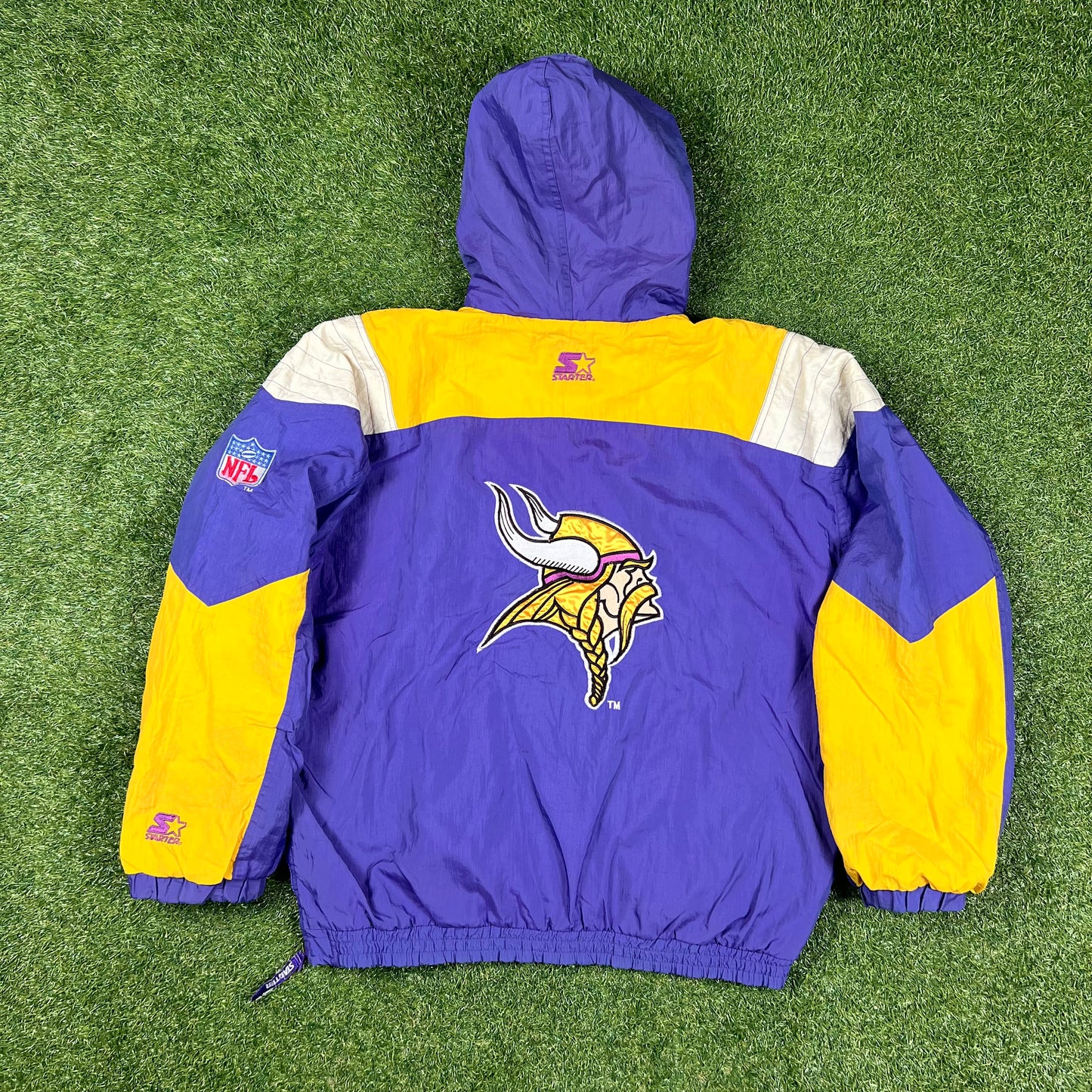 Vintage Minnesota Vikings Starter Pro-player Pullover Half Zip Jacket: Size L