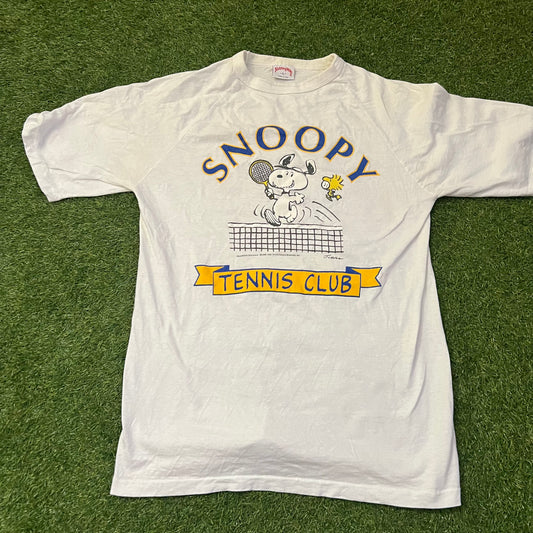 Vintage Snoopy Nutmeg Mills Tennis Club T-shirt: Size L