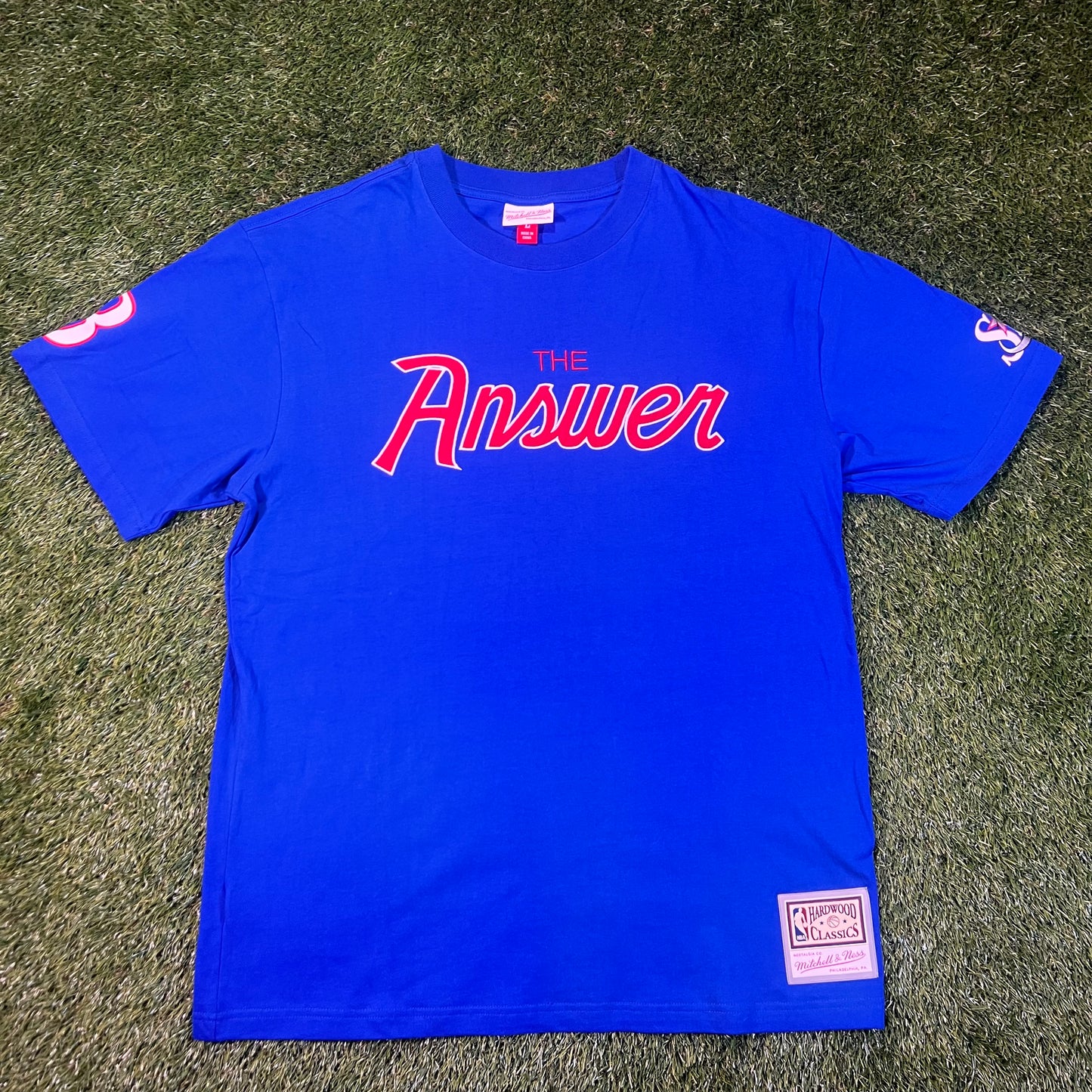 New Philadelphia 76ers Allen Iverson Mitchell & Ness Royal Premium Nickname T-Shirt: Size L