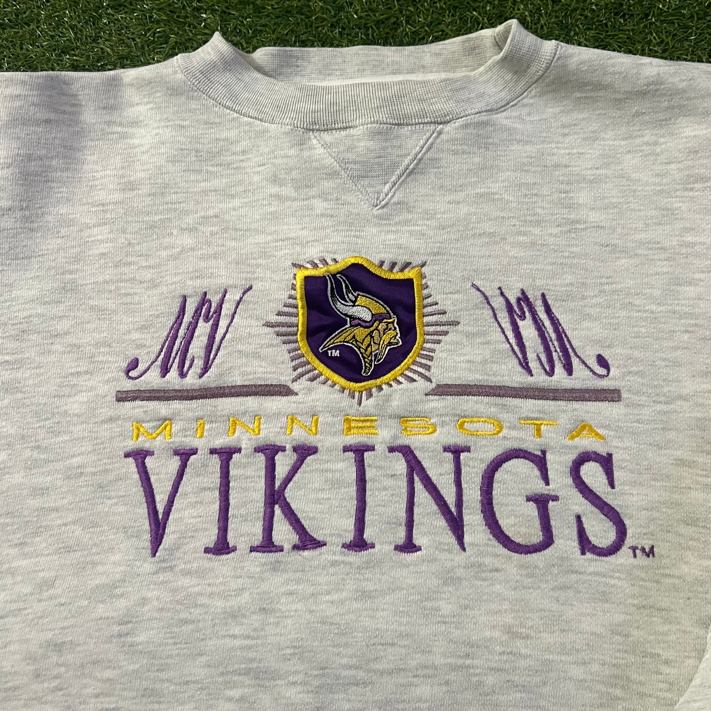 1990 Vintage Minnesota Vikings logo 7 Crewneck Sweater