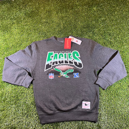 New Philadelphia Eagles Mitchell & Ness Inzone Crew Fleece: Size M