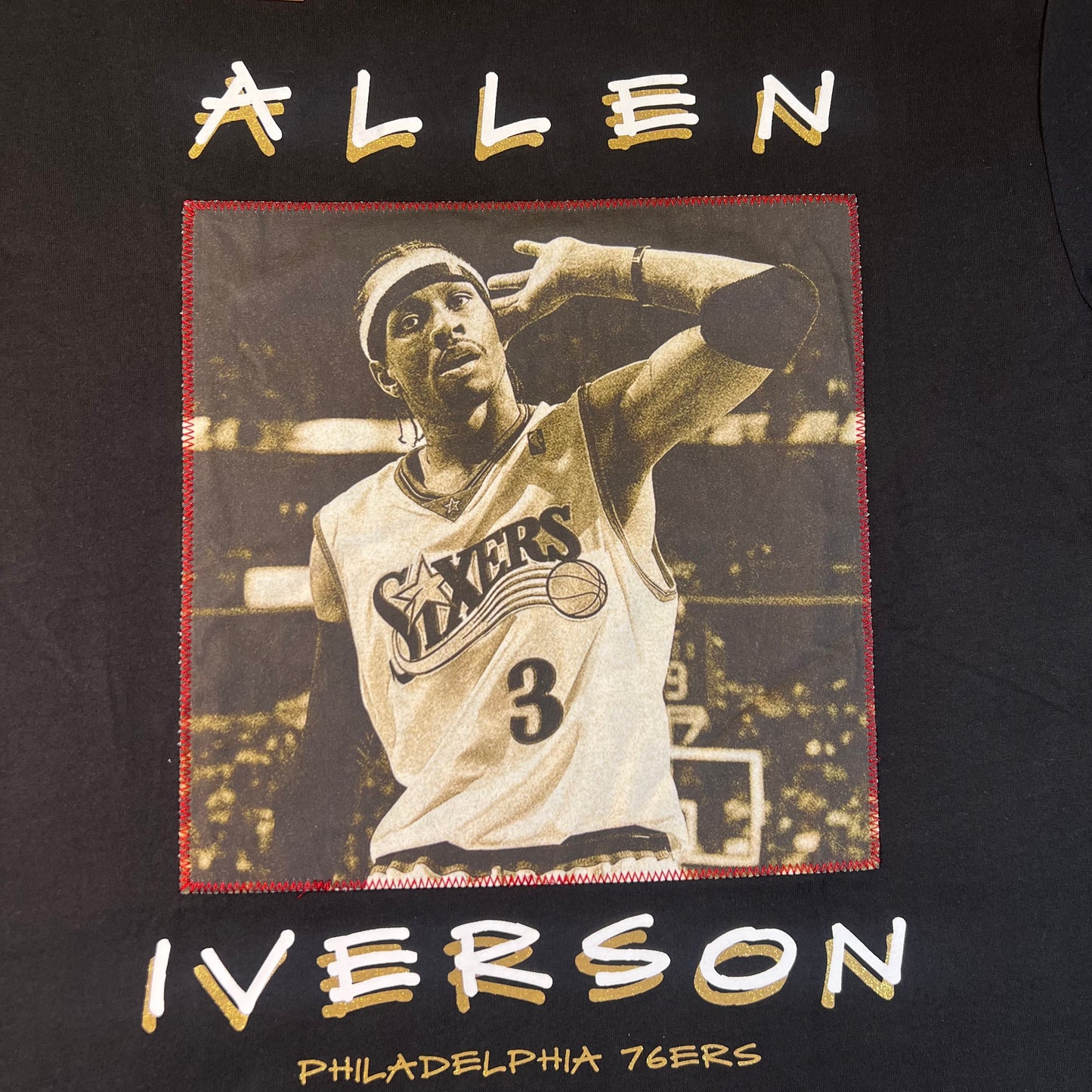 New Philadelphia Sixers Mitchell & Ness Nba Heavyweight Premium Player Allen Iverson T-shirt: Size L