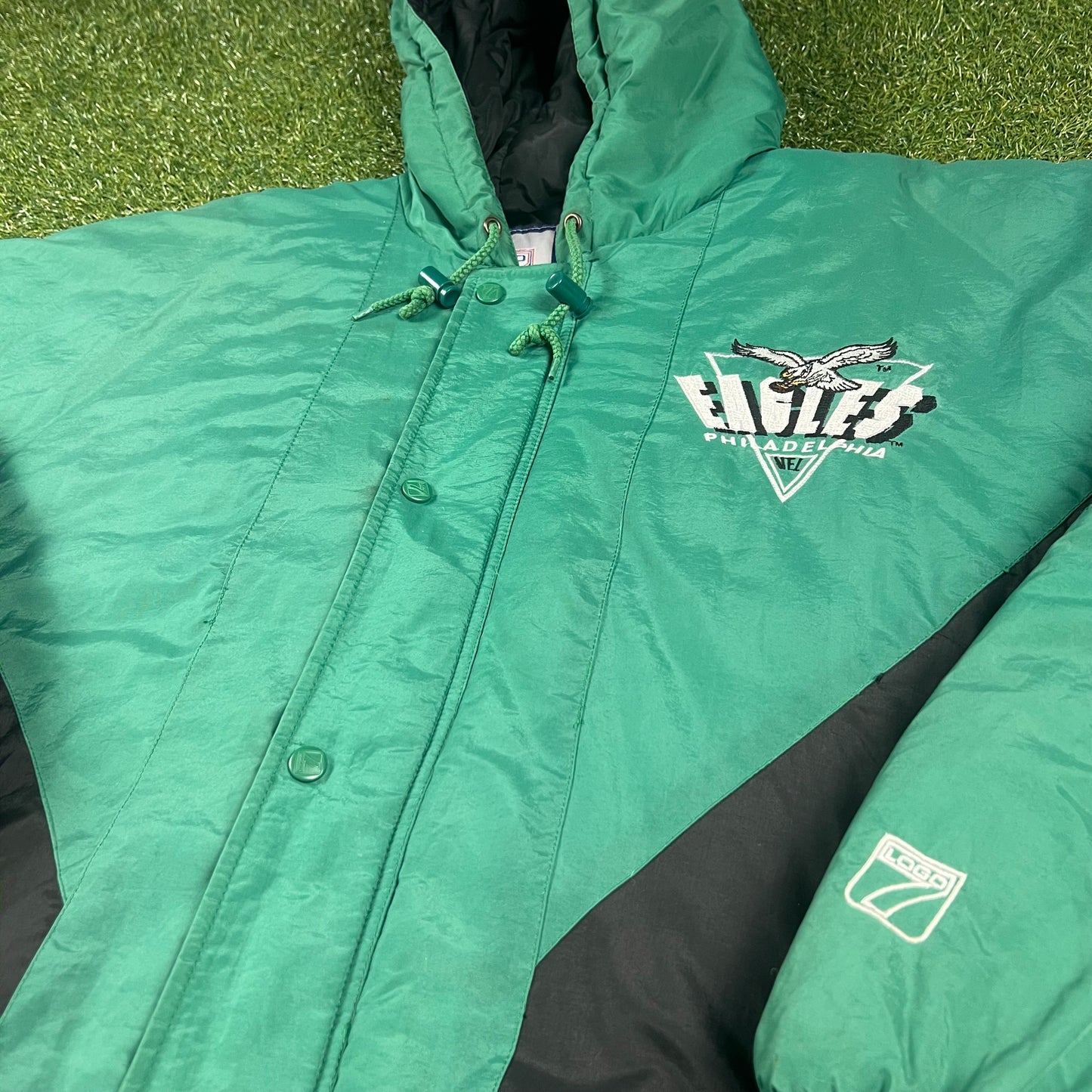 1990’s Philadelphia Eagles Logo 7 Kelly Green NFL Jacket Size XL