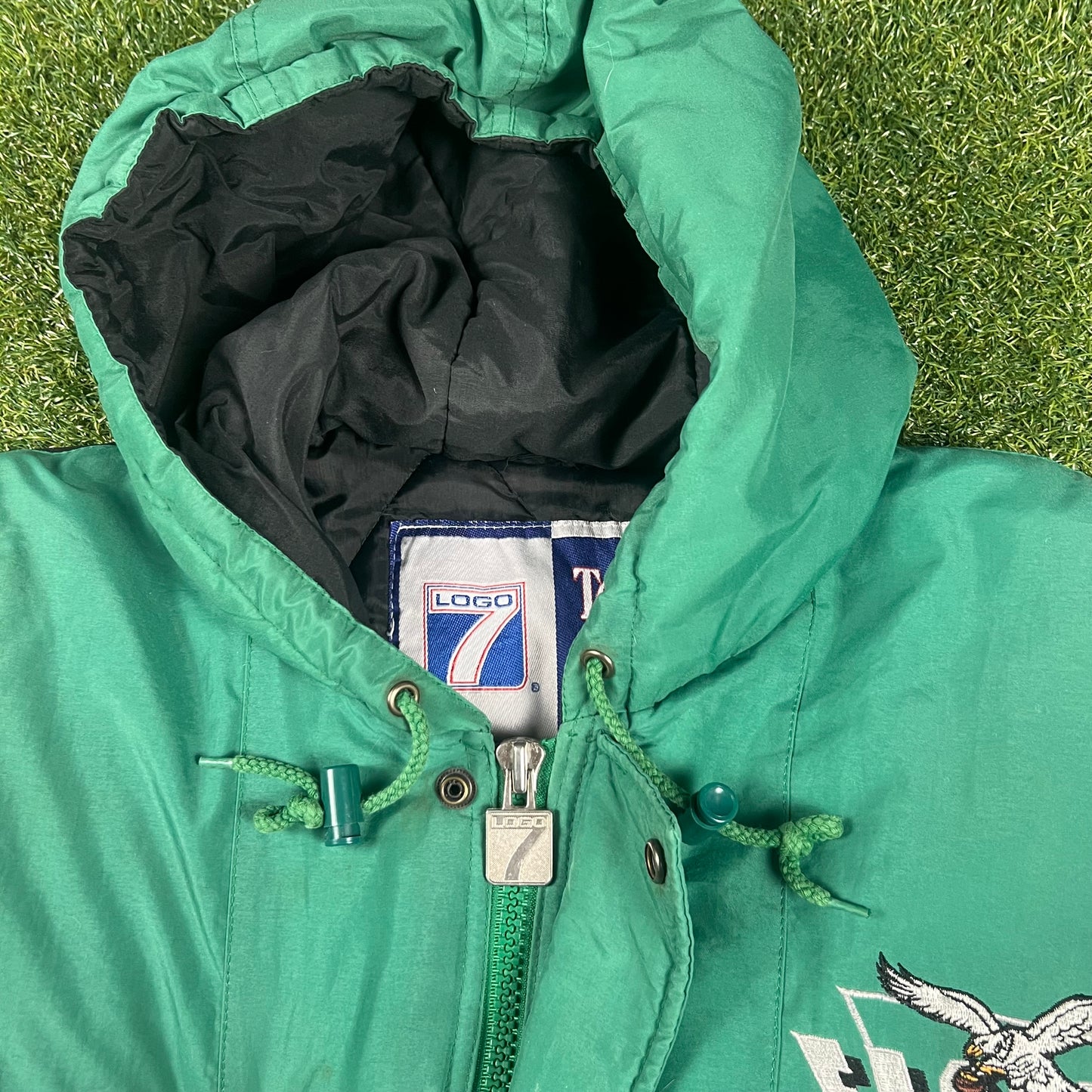 1990’s Philadelphia Eagles Logo 7 Kelly Green NFL Jacket Size XL