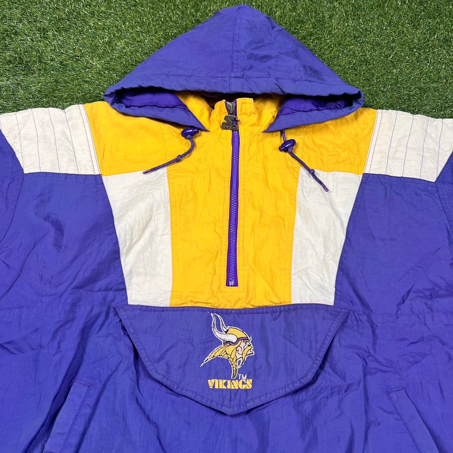 Vintage Minnesota Vikings Starter Pro-player Pullover Half Zip Jacket: Size L