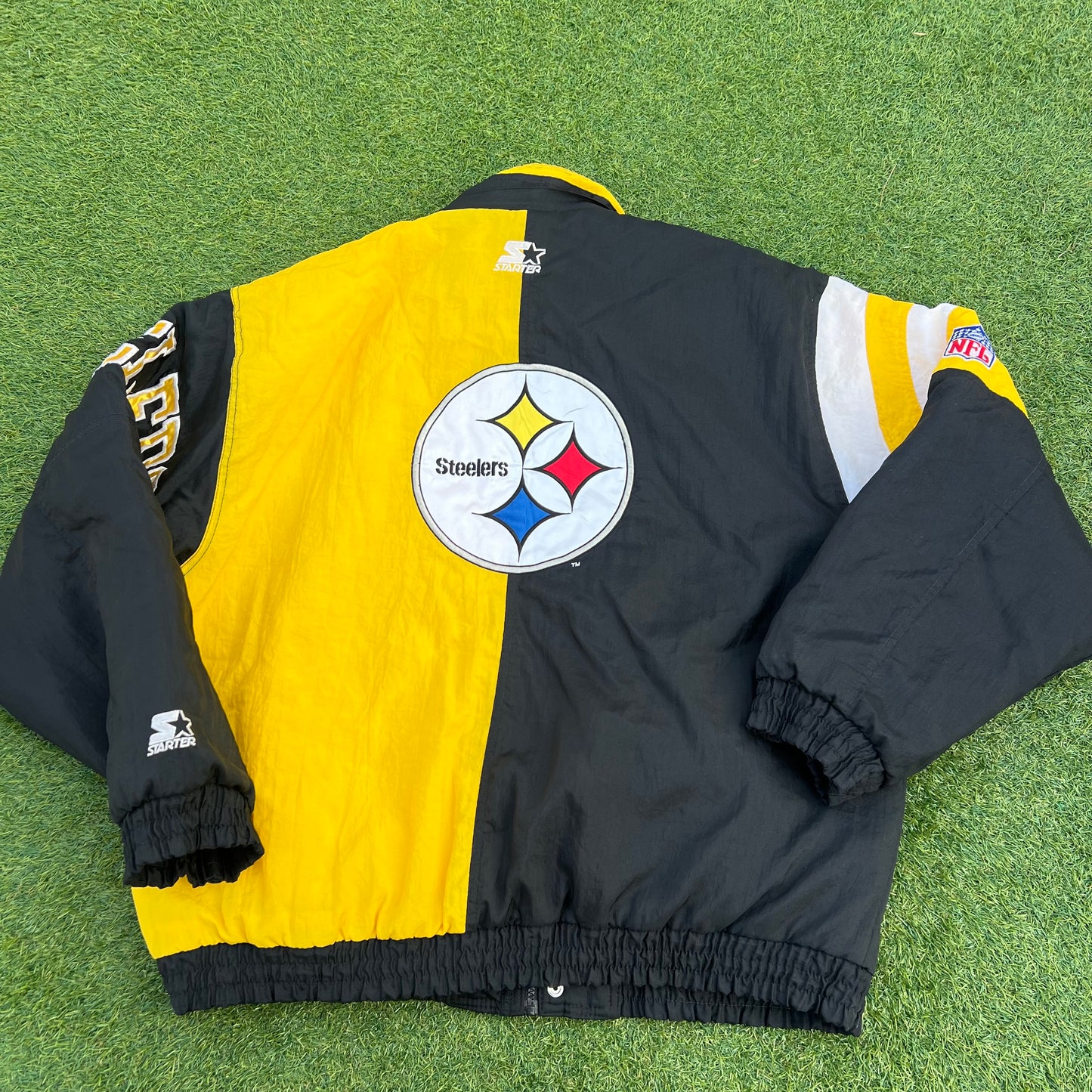 Rare Vintage Pittsburgh Steelers Starter Puffer Coat Jacket: Size XL